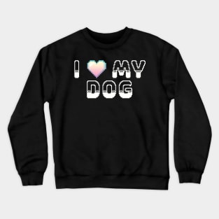 I Heart My Dog Video Game Graphic White Crewneck Sweatshirt